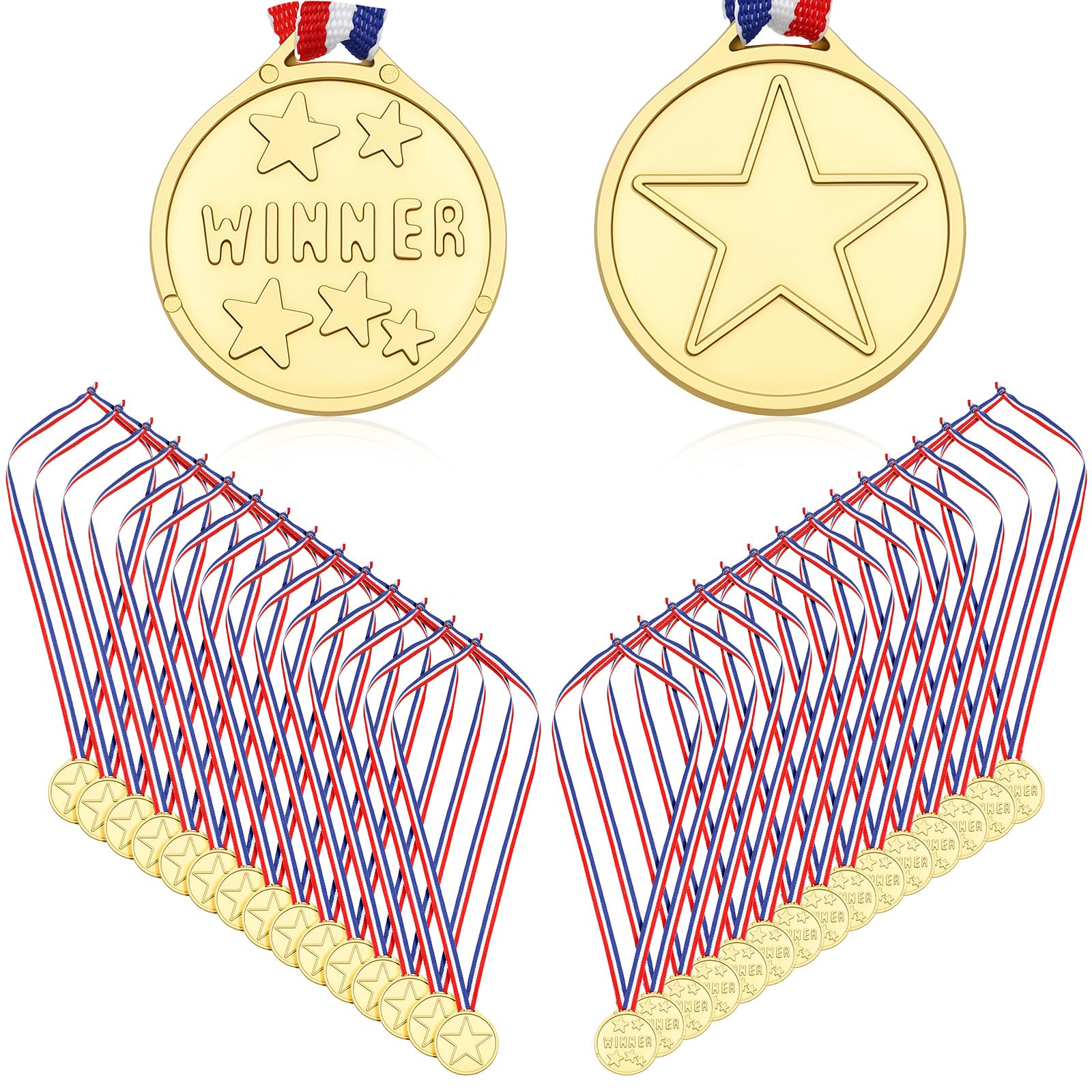 Złote medale dla dzieci, 30 szt. złotych medali za nagrody, plastikowe medale zwycięzcy, medale sportowe, nagrody w klasie dla nauczycieli, wydarzenia sportowe, zawody szkolne i gry rodzinne