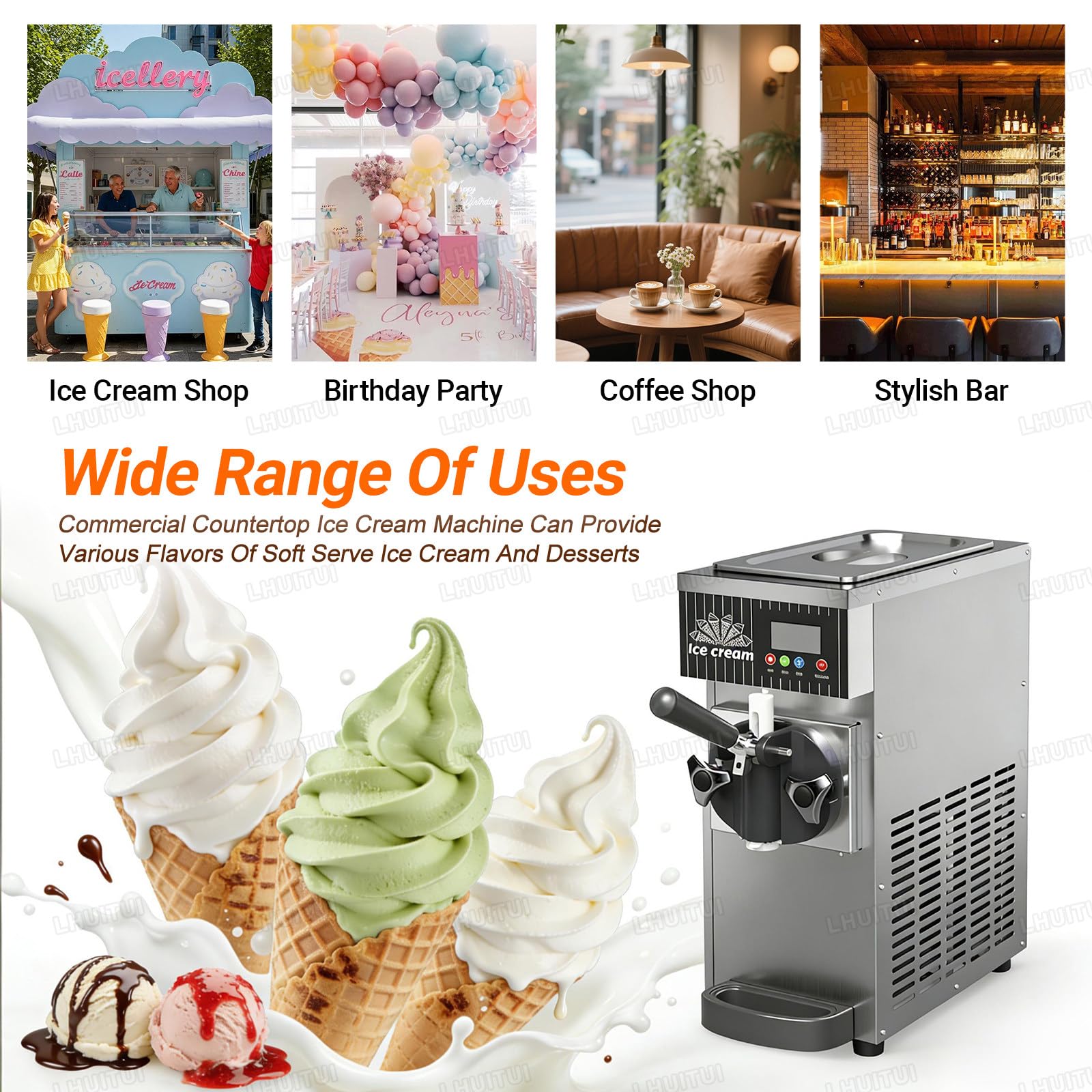 Máquina Mon Sabor de Helado Soft con Motor de 450 W Purple