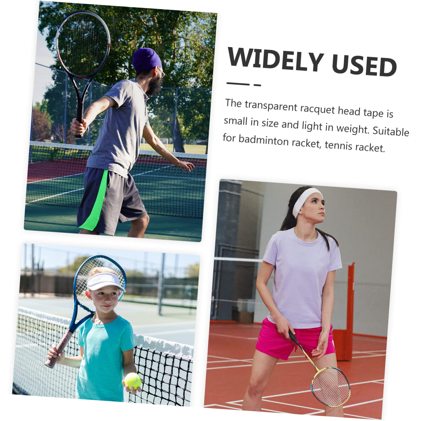 BESPORTBLE 4 di Nastro per Racchetta da Tennis Nastro per Telaio di Racchetta Facile da Staccare Nastro per Racchetta