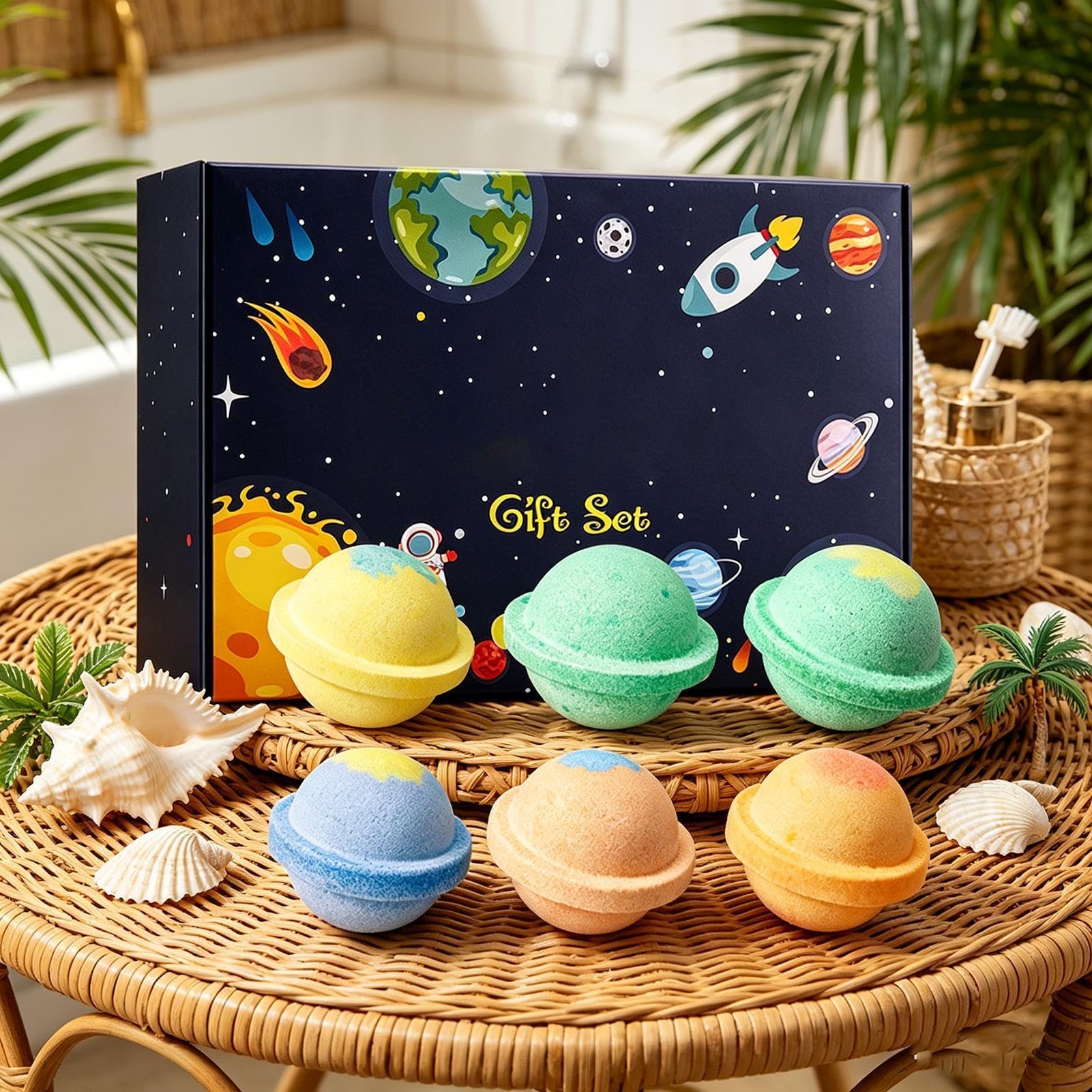 Kinder Badebomben 6er-Set Tiefenreinigung, natürlich