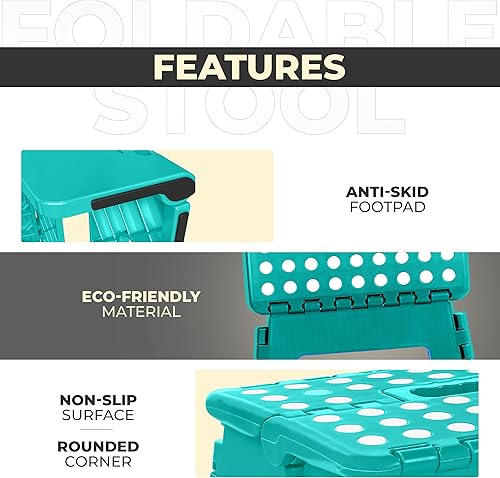 Miniatura 7 de Utopia Home Taburete plegable  (paquete de 1) taburete de pie con altura de 9 pulgadas  Soporta hasta 300 libras  Taburete plegable de plástico