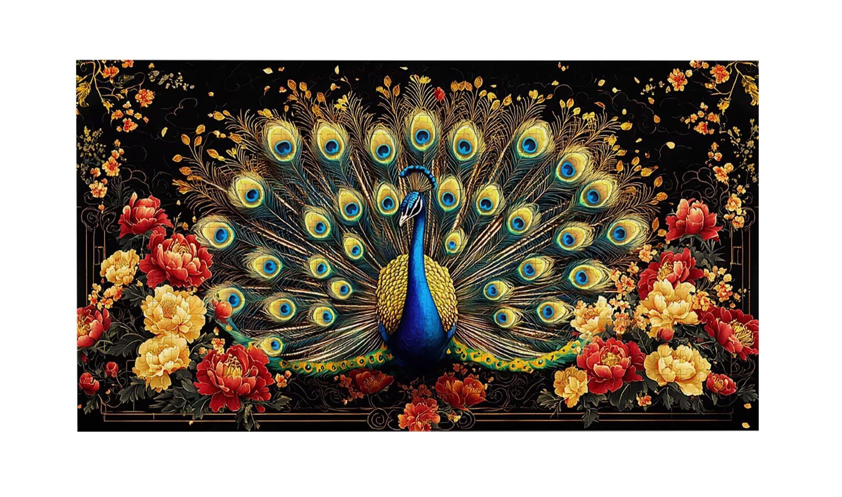 Puzzle dla dorosłych 1692 elementy, Peonia Paw Puzzle, trudne, wymagające, puzzle idealnie pasują, napis na plecach, prezent dla seniorów (179x31cm) v-611