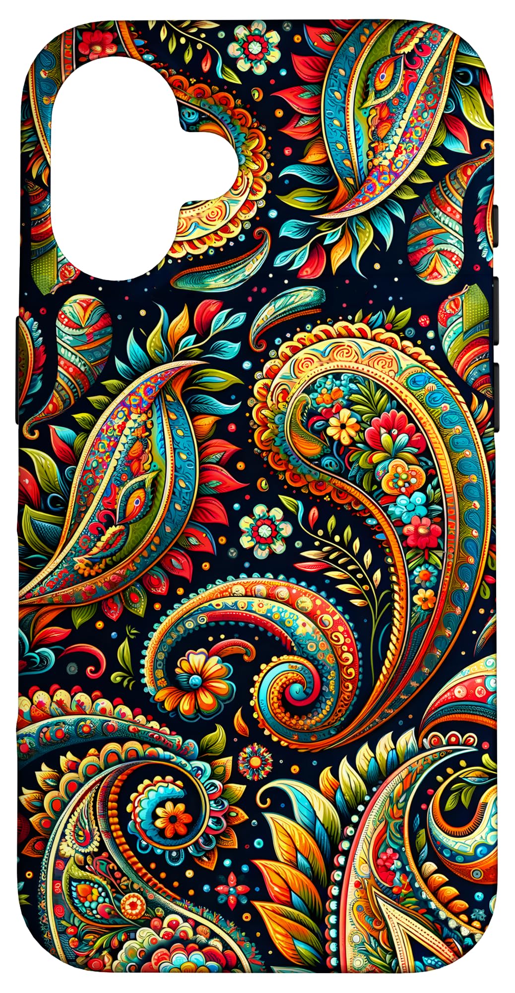 Vivid Paisley Bloom - Lush Botanical Artistry Case for iPhone 16