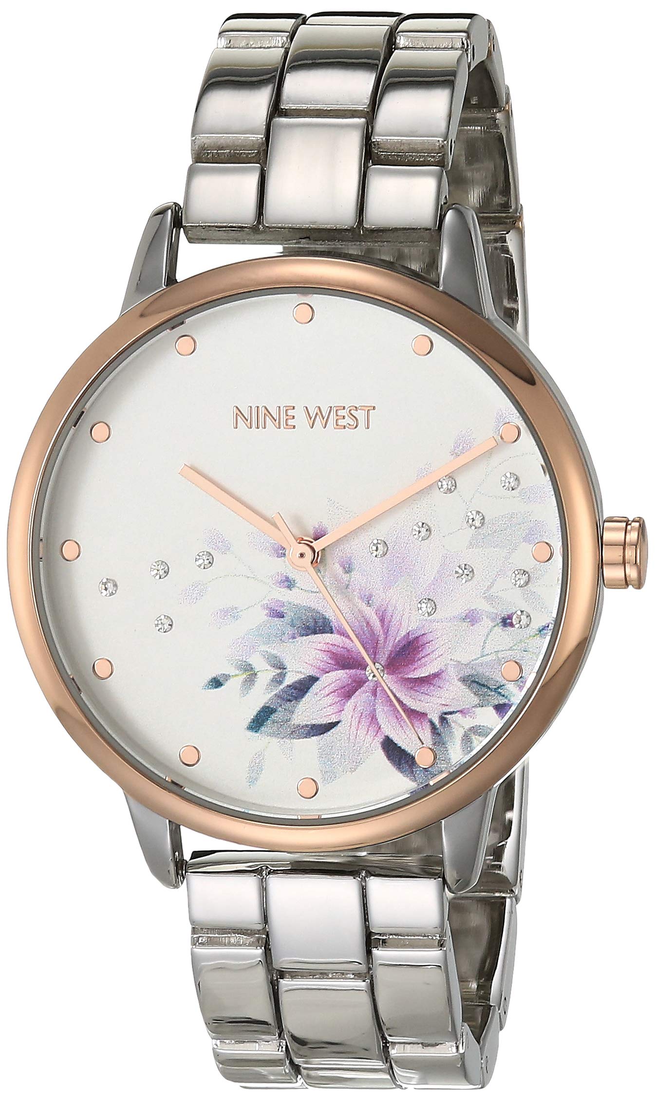 Nine West Womens Crystal Accented Bracelet Watch Desertcart