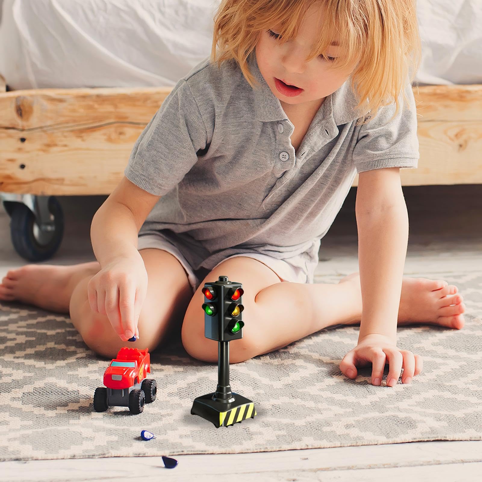 Générique Feu De Circulation Jouet pour Enfant, Drôle Portable Feux De Signalisation Modèle De Trafic Éducation Précoce Jouet avec Lumières Et Sons pour Chambres d'enfant Ou Soirées À Thème