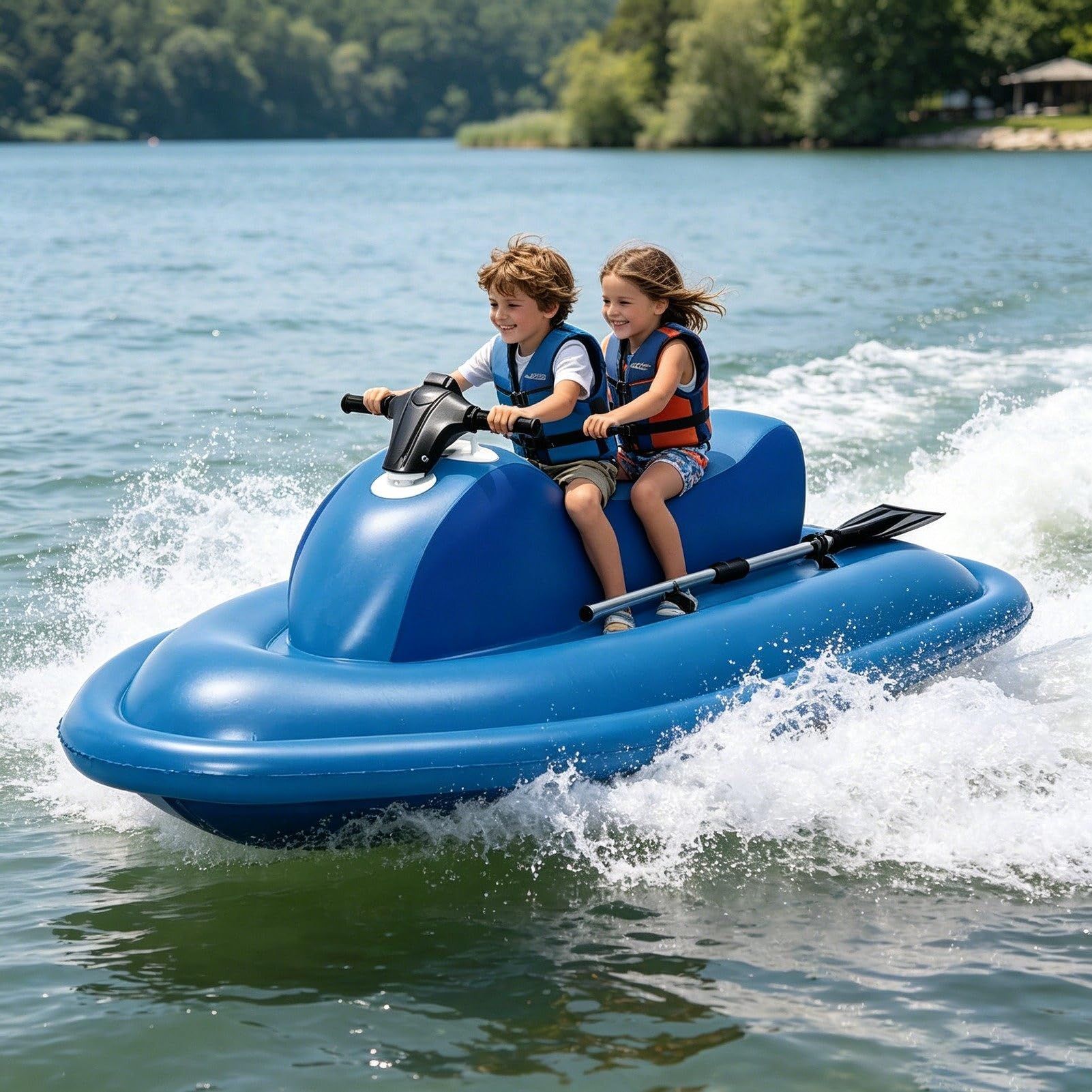 ExoticaBlend Electric Rush Wave Surf Boat Jet Ski – 500W/700W Underwater Propeller, Inflatable Boat with Motor, Max Load 330 lbs, for Water Sports 700W16A