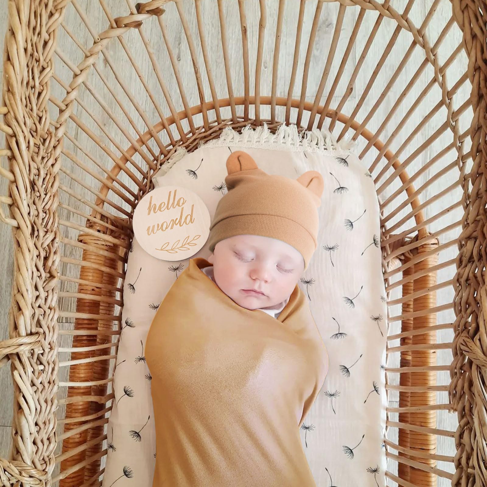 DRESHOW Newborn Baby Blanket Soft Swaddle Blankets for Infant Swaddling Receiving Warm Wraps with Bear Ear Hat Headband with Gloves - Image 2