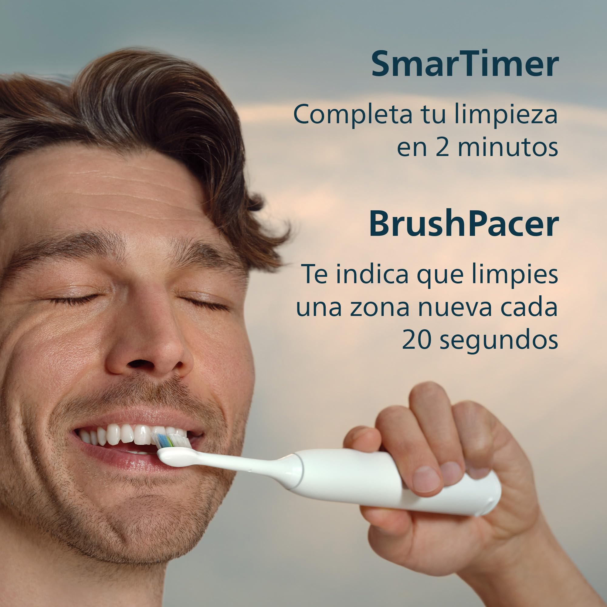 Philips Sonicare 5500 cepillo dental eléctrico, sónico con 2 modos, alerta de presión, EasyStart, SmarTimer y BrushPacer, blanco, modelo HX7110/02 [Nueva Tecnología]