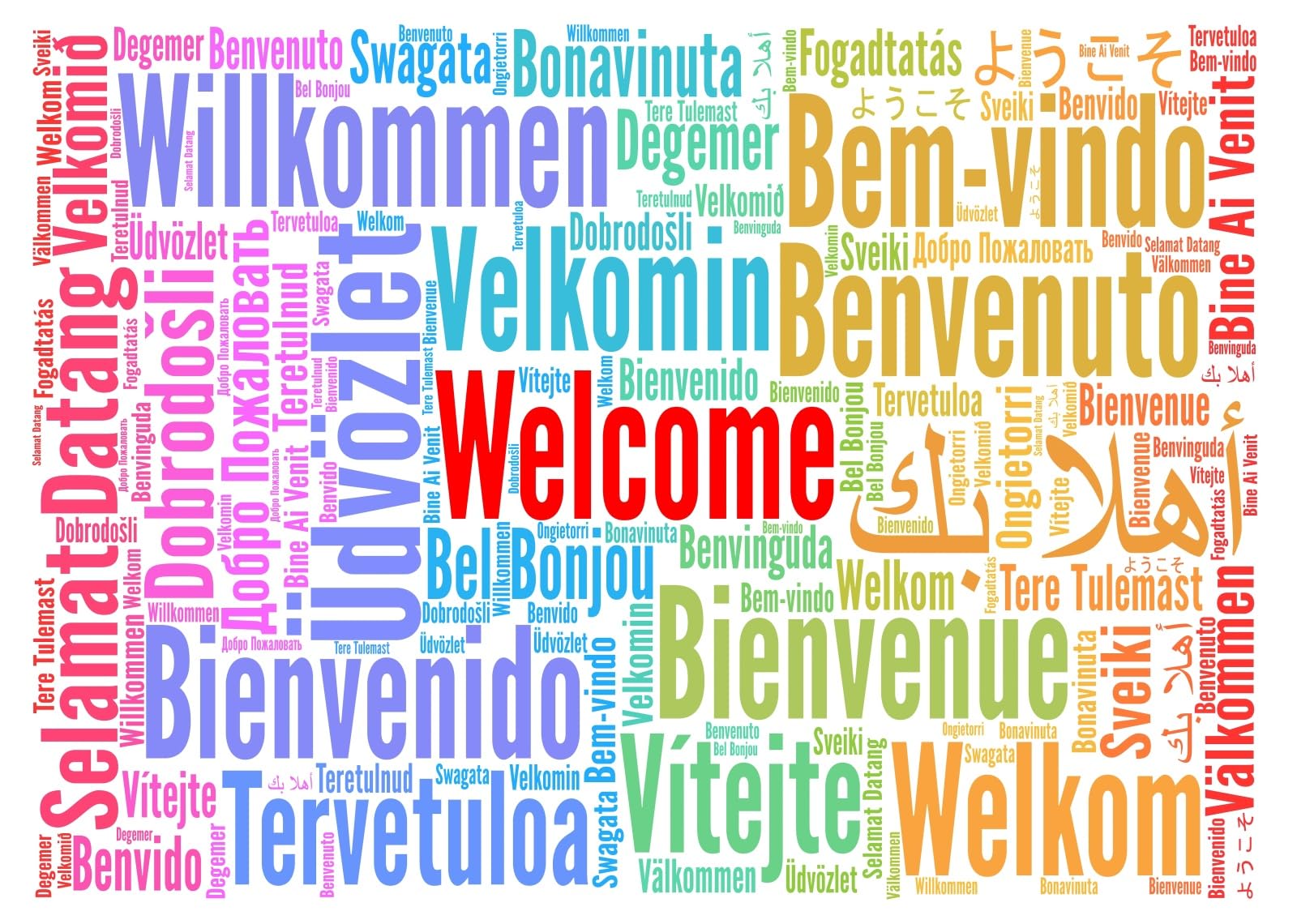 10x8FT Arte Multilingue Benvenuto Sfondo Fotografico