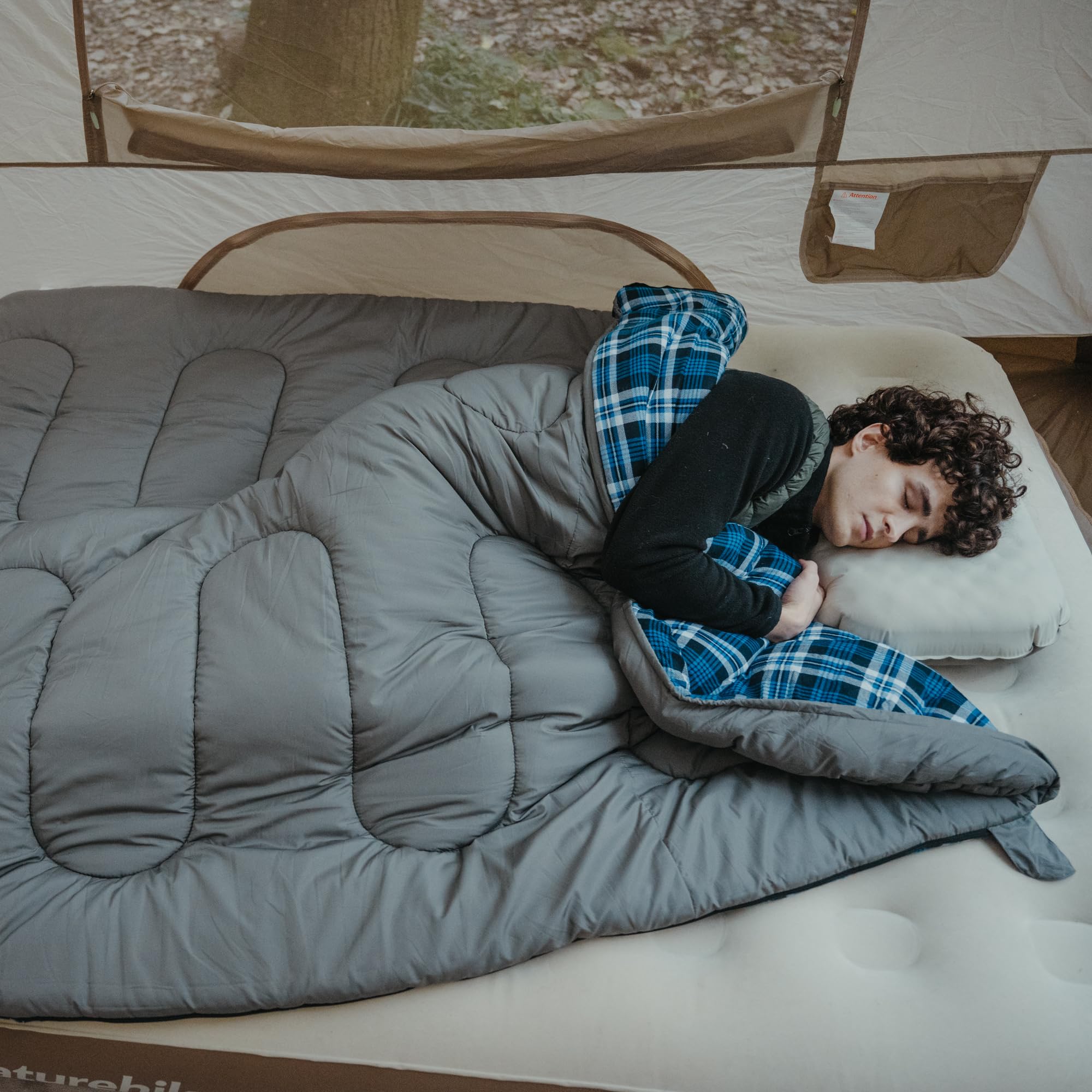 Naturehike Saco de dormir de 0 grados para adultos, saco de dormir de franela de algodón para clima frío e invierno, cálido para 4 estaciones para acampar y mochileros