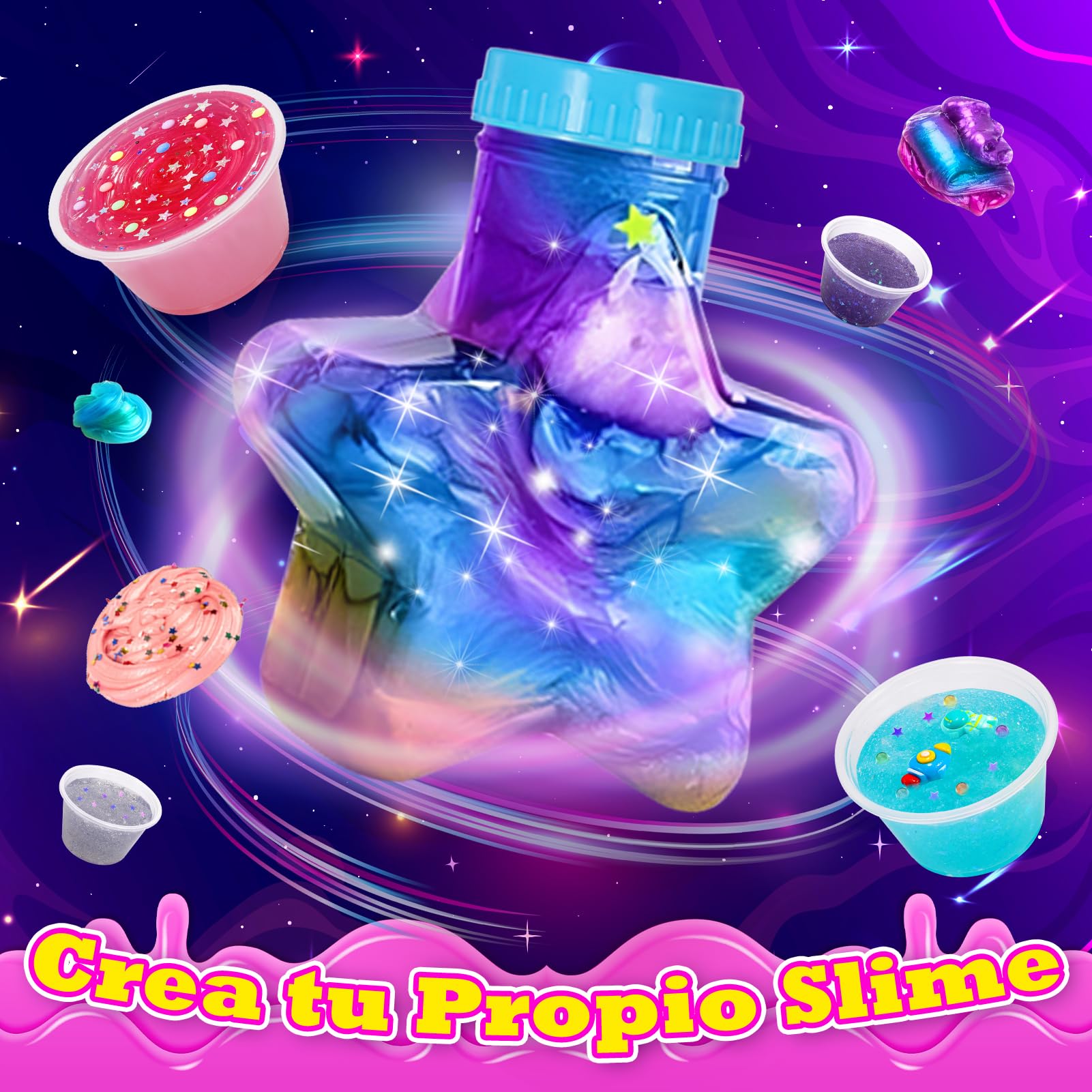 Hapikids Slime para Niñas, Regalo Niña 6 7 8 9 10 11 12 Años Galaxy Slime para Niños Juguetes Niños 6-12 Años Slime Kit Regalos Cumpleaños Manualidades Niños Slime Fluffy