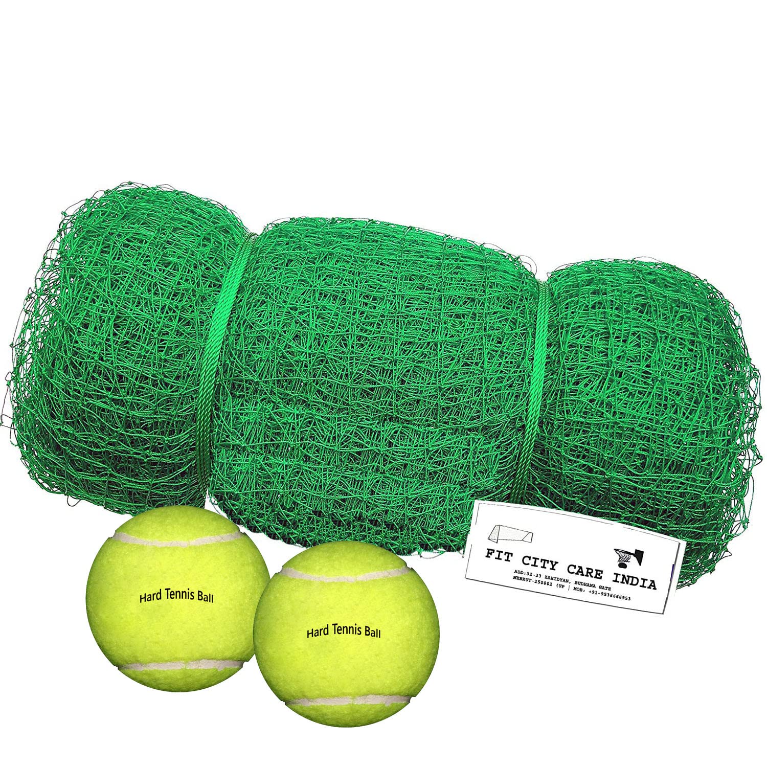 Fit City Care India Nylon Practice Cricket Net 30x10 feet (300 Sq. Green) with 2 Green Tennis Balls (B0B51SCL9F) Amazon Price History, Amazon Price Tracker