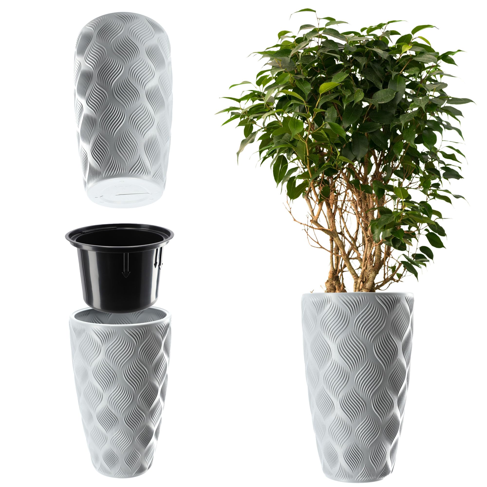 KADAX Vaso da fiori con inserto e manici, in plastica in 5 misure