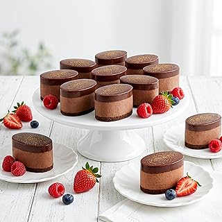 David’s Cookies Chocolate Marquise Individual Desserts 12 Count – Rich Dark Chocolate Ganache Mousse with Gold Luster – Gourmet Dessert Gift for Father's Day & Birthdays