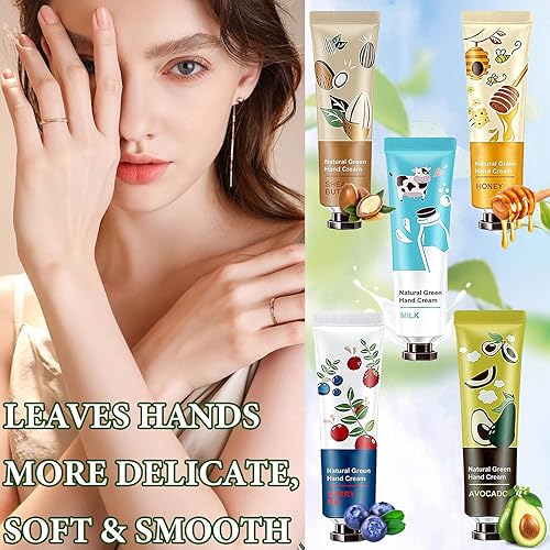 Miniatura 10 de 5 piezas de crema de manos con fragancia vegetal para manos secas, crema hidratante para manos, juego de regalos de viaje, crema para el cuidado de