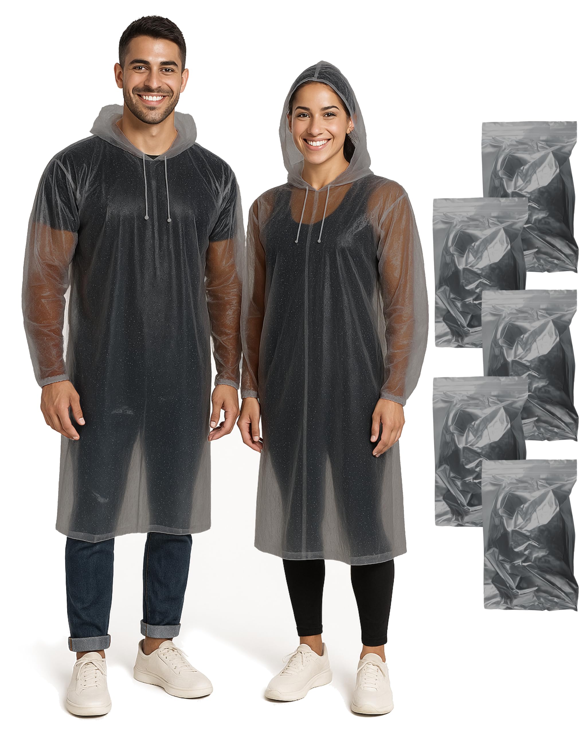 ADRIANO PORCARO® I 5er Pack - Einweg Regenponcho Erwachsene - Festival Zubehör I Einmal Regenponcho Festival