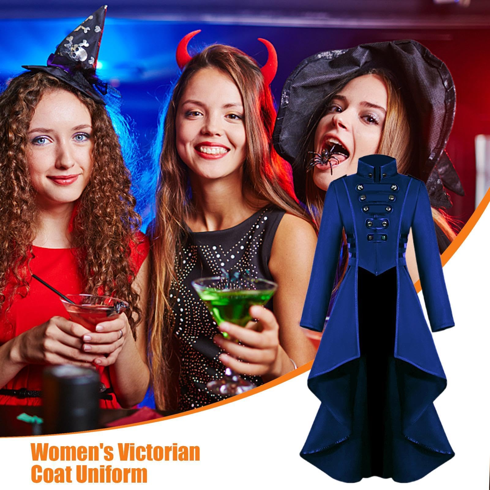 Victoriano Mujer Vintage Halloween Disfraces Vestir Gabardina