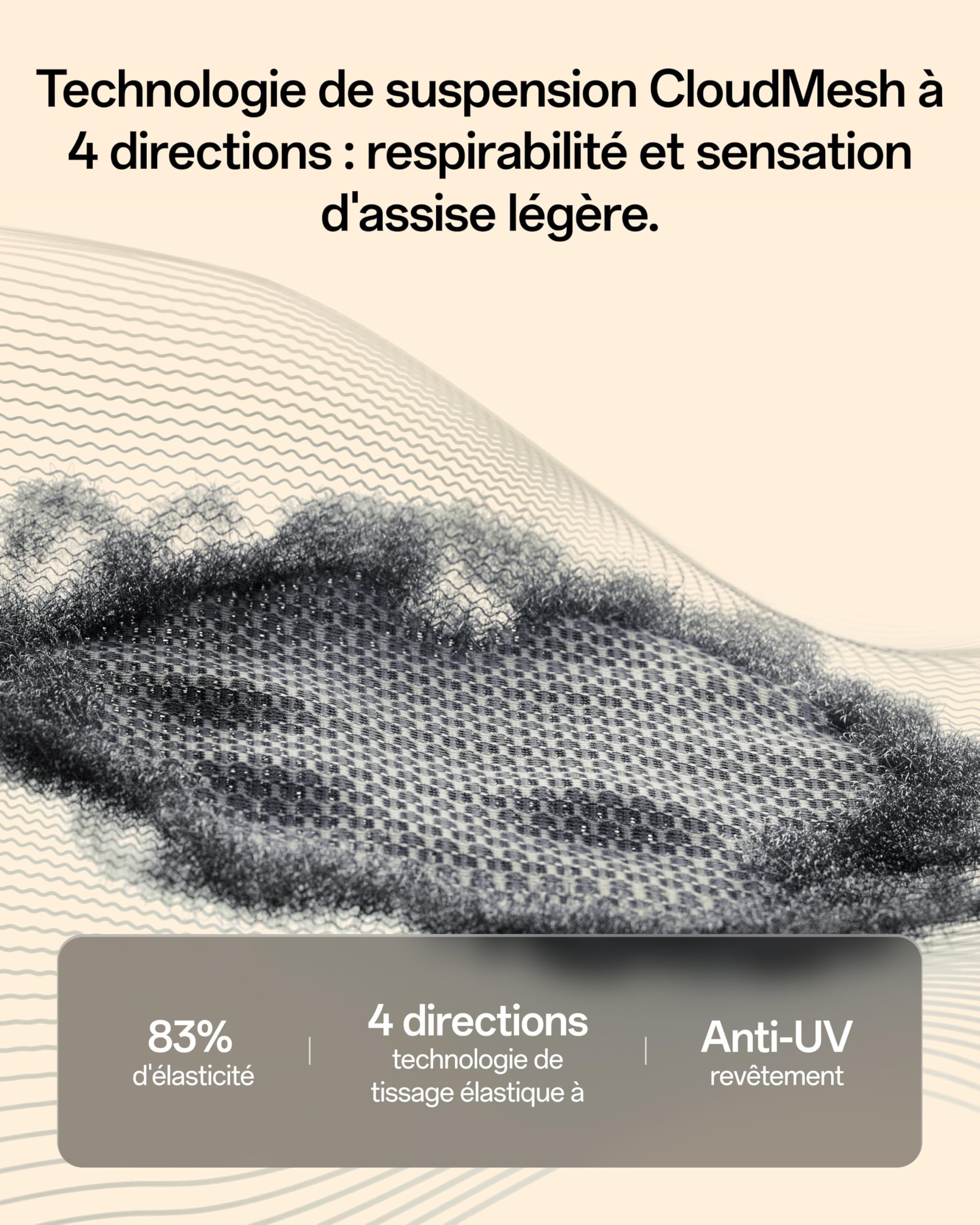 Hbada E3 Air 2026 Chaise de Bureau Ergonomique, Soutien Lombaire 3 Zones, Appui-Tête & Accoudoirs 4D Améliorés, Inclinaison 140°, Maille Respirante (Gris)