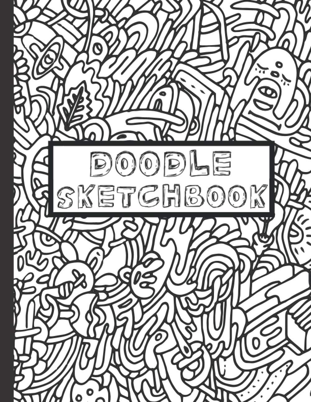 Independently Published Doodle Sketchbook: Large Black Notebook for Drawing, Sketching or Doodling - 8.5" x 11" - 111 Blank Matte Pages
