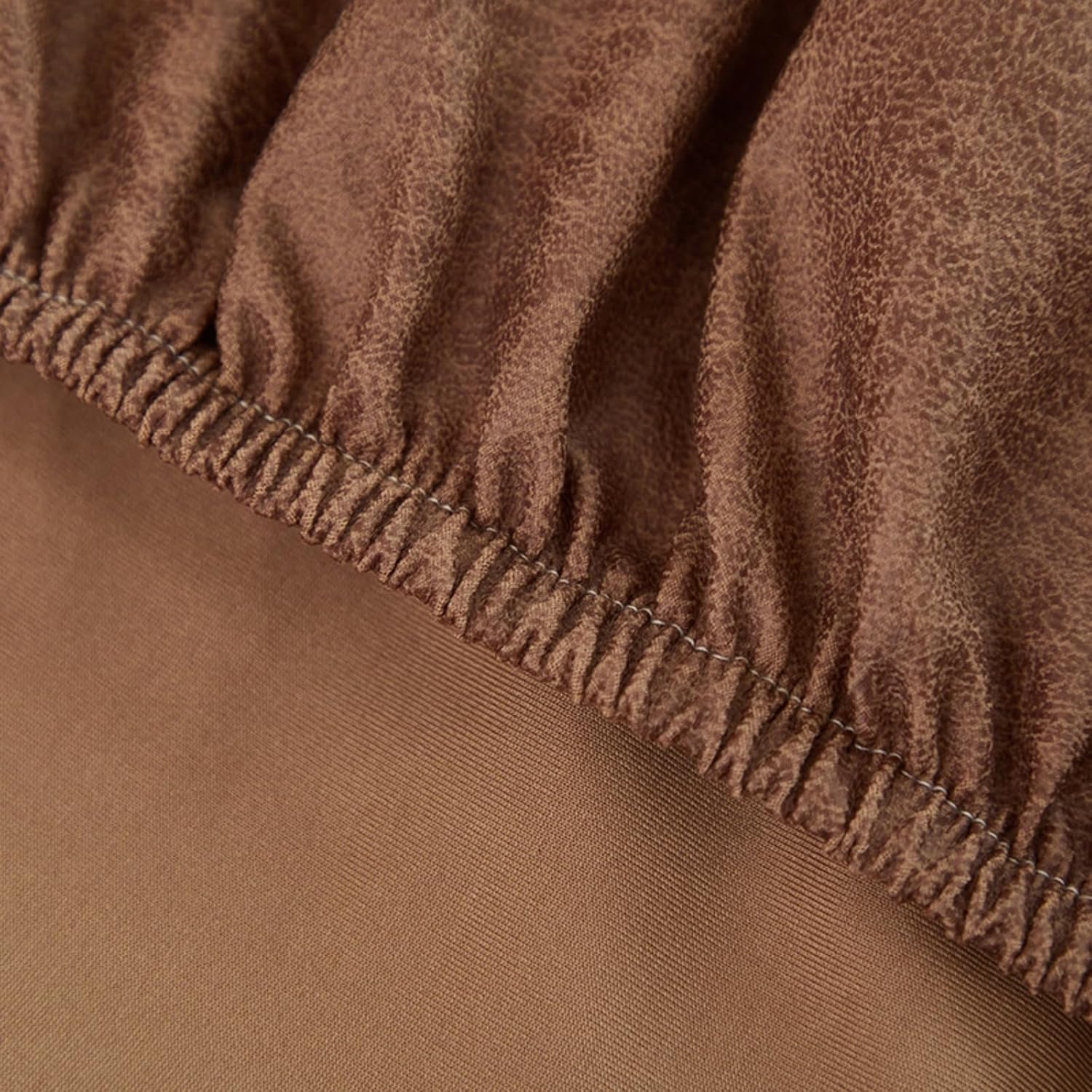 EFELIM Imitated Leather Bed Headboard Slipcover for Queen King Size, Stretch Bed Headboard Cover Retro Dustproof Protector Cover for Bedroom Decor (Brown,King:78.7in)