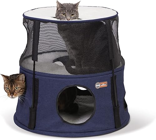 Miniatura 1 de K&H Pet Products Cat Tower - Condominio de árbol para gatos de interior, moderna y bonita cama hamaca para gatos, centro de actividades para gatitos