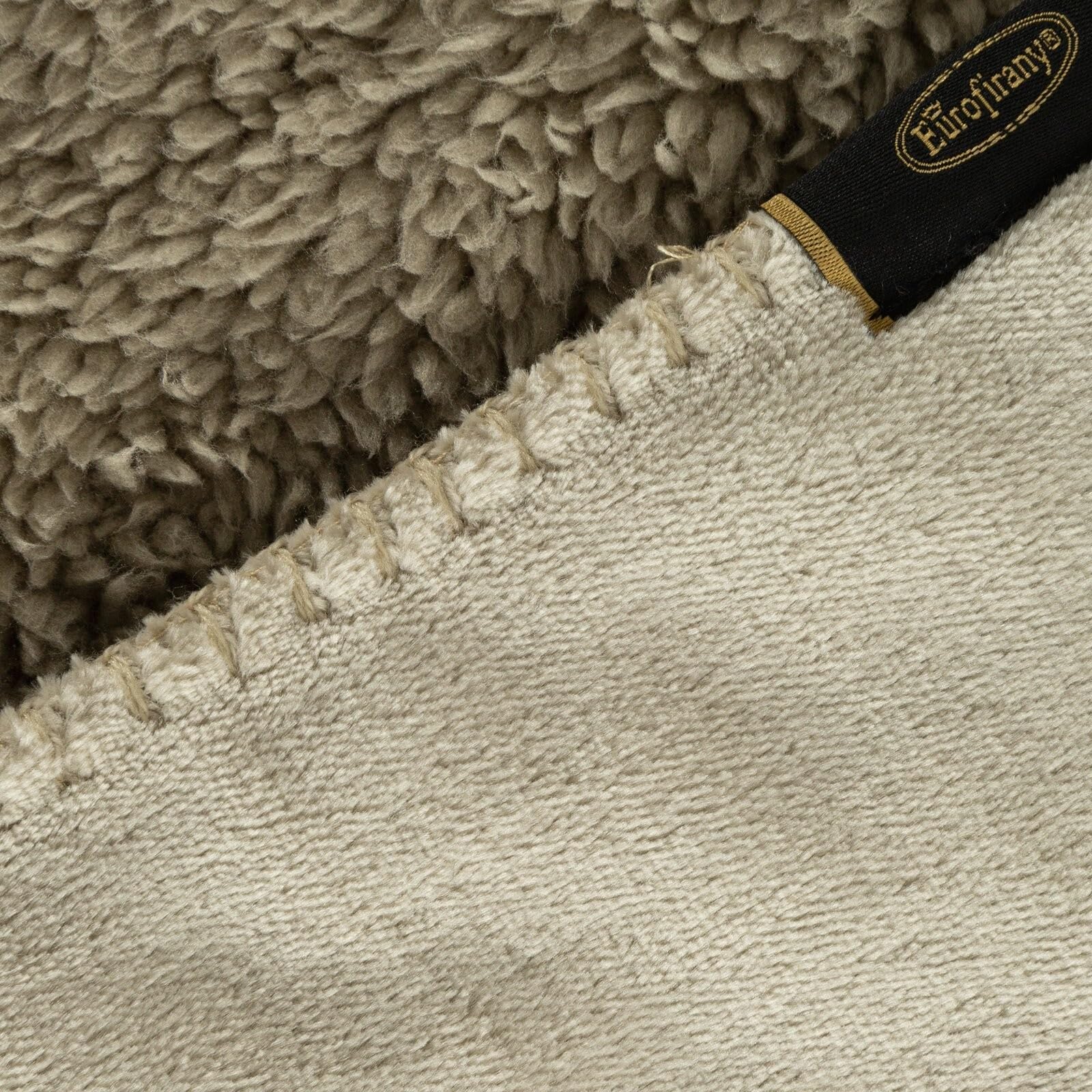 Eurofirany Teddy fleece deken, warme woondeken, stoeldeken, sprei