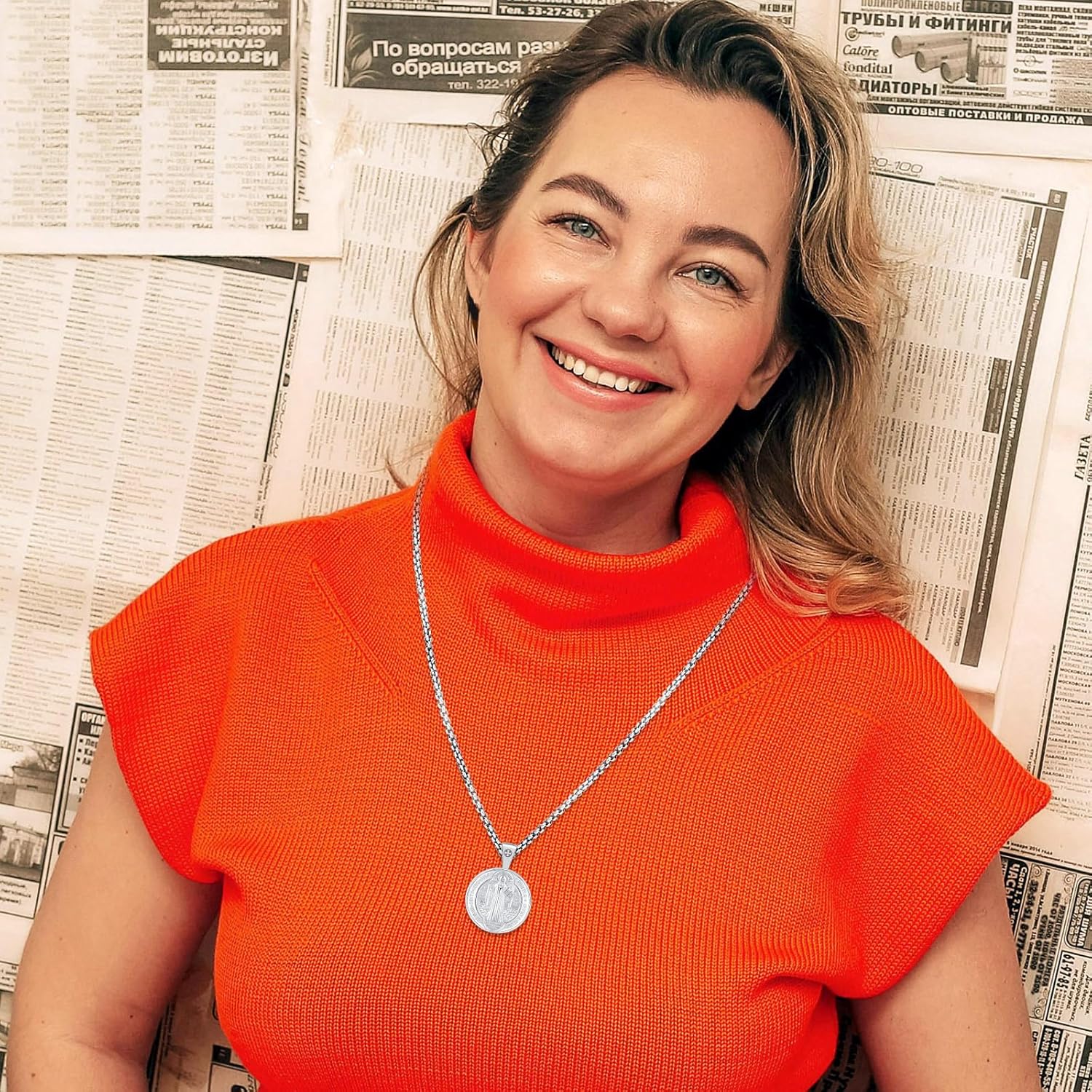 Eusense St Michael Necklace for Men Women Gold Sterling Silver 925 Saint Christopher Pendant Virgin Mary Miraculous Medalla de Praying Hand San Benito Benedict Jewelry - Image 7