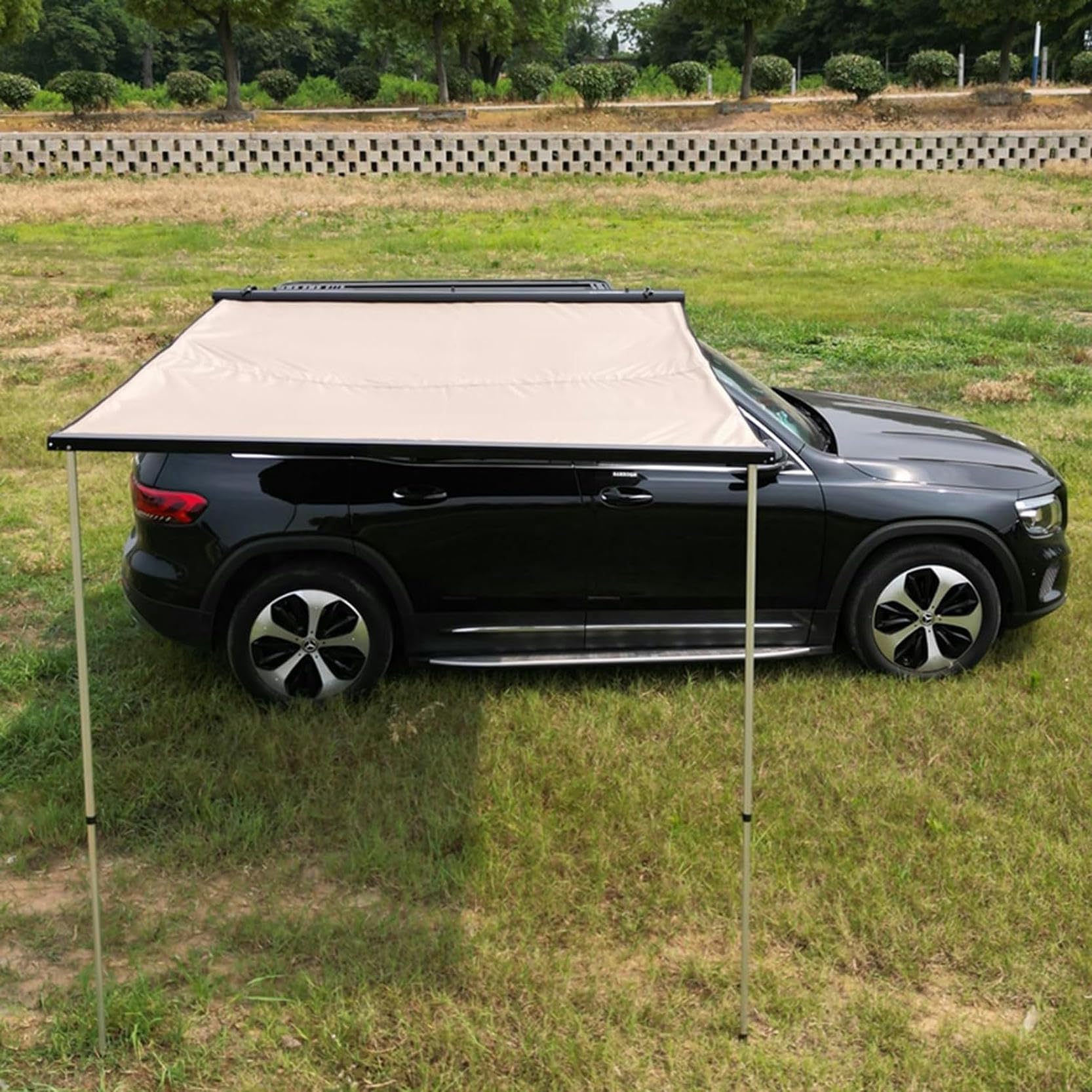 Tente de camping pour voiture, pare-soleil résistant à la pluie, auvent latéral de voiture, abri de tente extractible sur le toit extérieur à hauteur réglable, pour SUV 4x4 Overlanding, camion ( Size