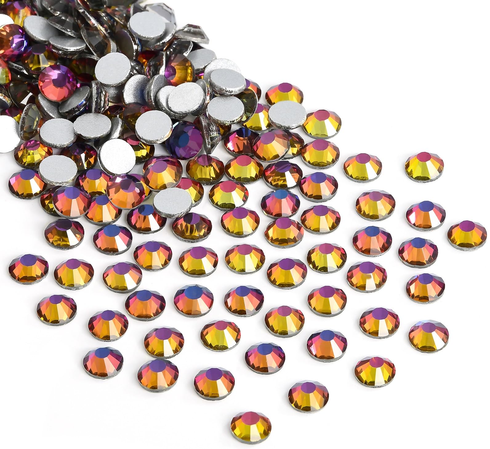3000 Pezzi Di Strass Termoadesivi In ??vetro Con Retro Piatto, Gemme Di Cristallo Rotonde Termoadesive Topazio Affumicato Ss10~p135054803