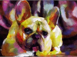 French Bulldog Dog Wall Art Décor, Dog Memorial, Abstract Frenchy Dog Picture Gift Stocking Filler Unframed Choice of Sizes Hand Signed by Dog Portrait Artist Oscar Jetson. (11x14)