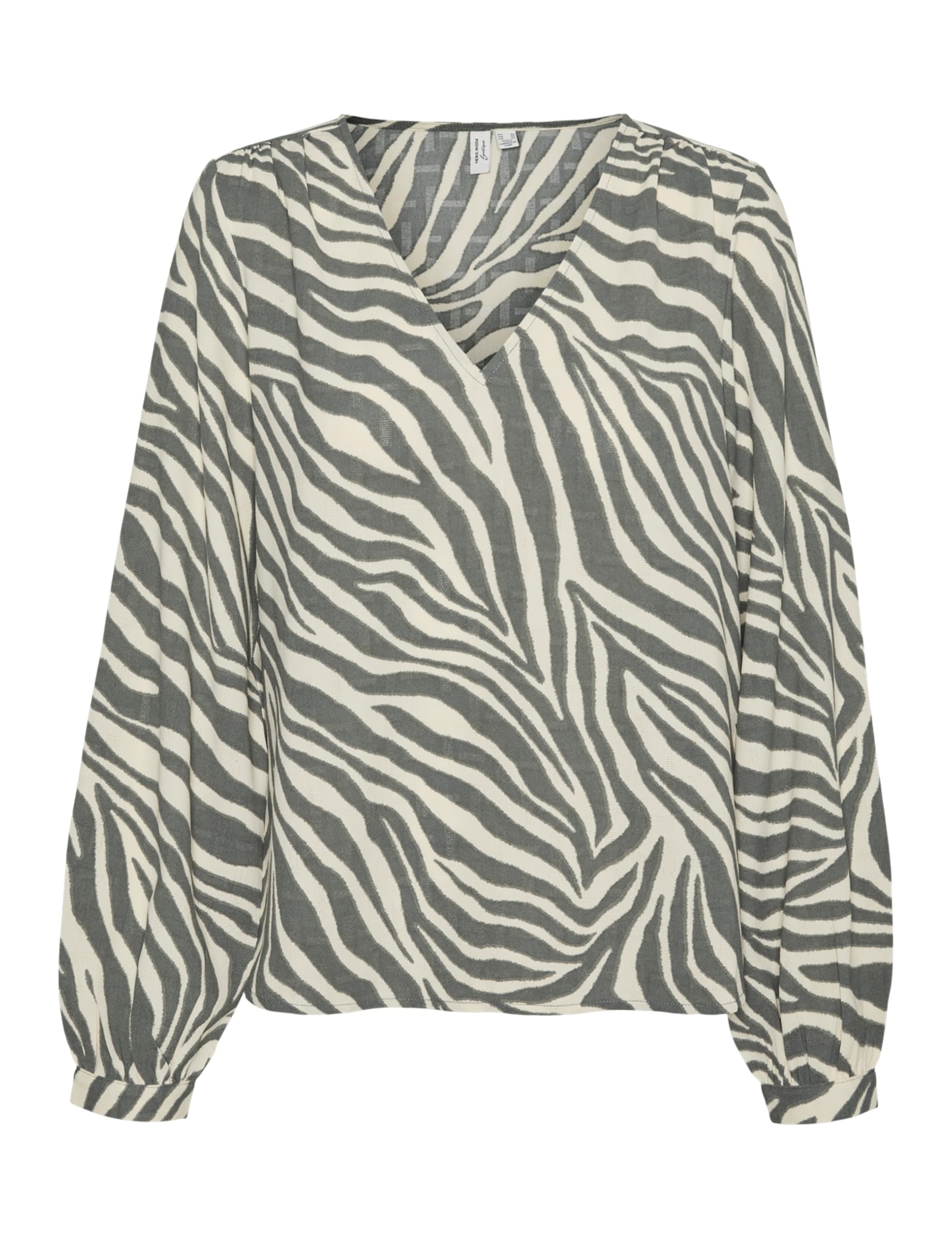 VERO MODA Women's Vmteagan L/S V-Neck Top WVN Btq Ga Long Sleeve Blouse, Balm Green/AOP: Teagan, XL