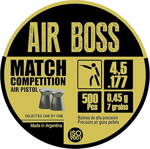 Apolo Air Boss Match Air Gun Pellets, 4.490.178 in.177 Calibre, E30303, Plata