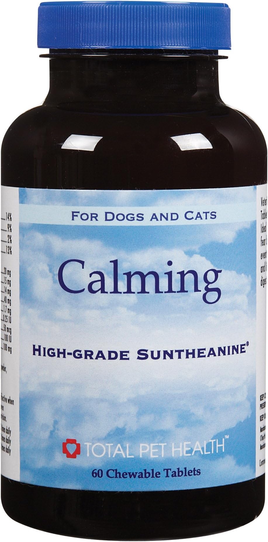 Total Pet Health Calming Tablets — Veterinarian-Developed Dietary Supplements that Promote Calm Behavior in Dogs and Cats, 60-Tablet Bottle
