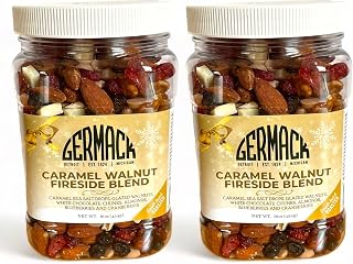 Pistachio Company, Holiday Gourmet Caramel Chocolate Walnut Almonds Dried Fruit Trail Nut Mix, 16oz Fireside Blend, Set of 2