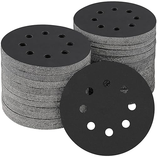 Miniatura 66 de 165 piezas, discos de lija de 5 pulgadas redondos, papel de lija de gancho y bucle para lijadora orbital aleatoria, grano 40 60 80 120 150 240 320