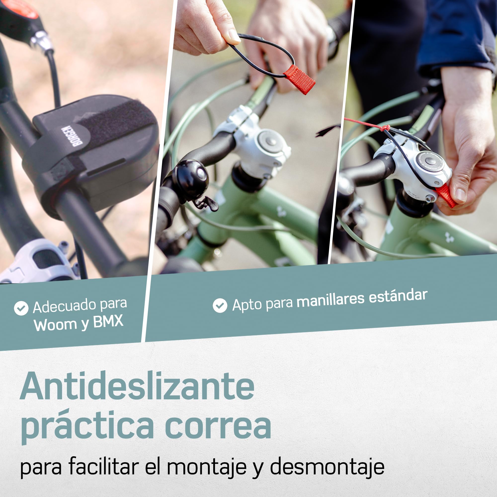 Borgen Cuerda de Remolque para Bicicletas para Niños y Adultos, Acoplamiento y Desacoplamiento Seguros y Fáciles, Adecuado para Woom, Carga hasta 120 kg, Universalmente Adecuado.