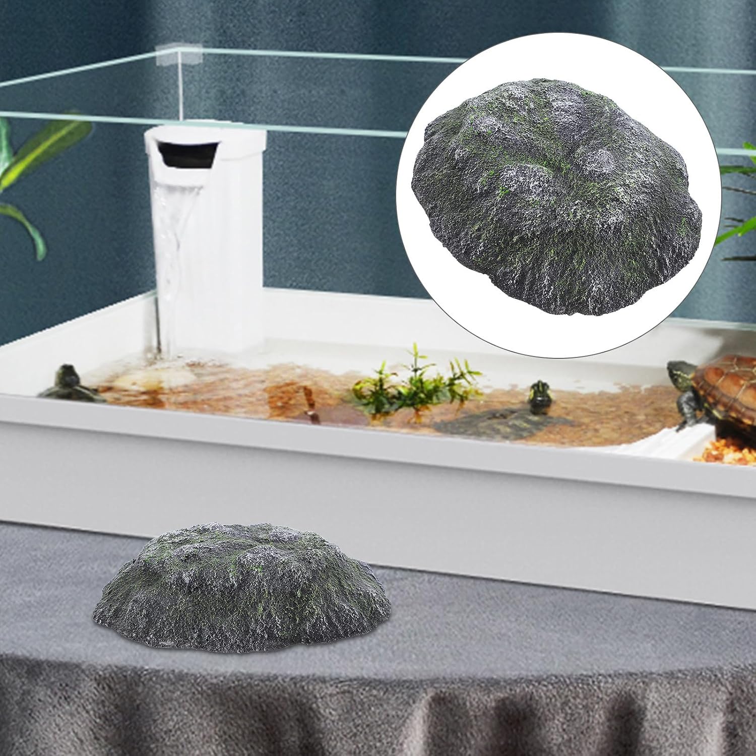 Turtle Floating Basking Platform for Tortoise, Resin Island Dock
