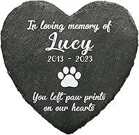 Vista 15 de Piedras conmemorativas personalizadas para mascotas para perros, gatos, regalos conmemorativos para perros en forma cuadrada por pérdida