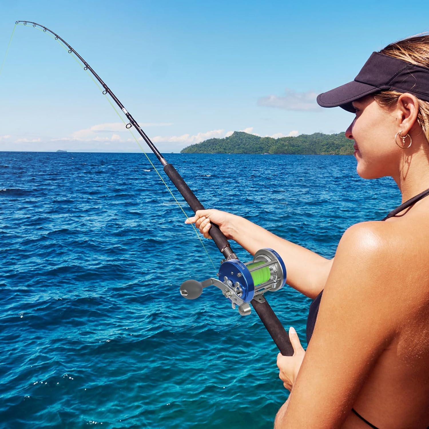 Rover Round Baitcasting Reel, Perfect Reinforced Metal Body Conventional Fishing Reel,Trolling Reel Bearing for Inshore Saltwater Fishing, Left&Right-Hand Retrieve