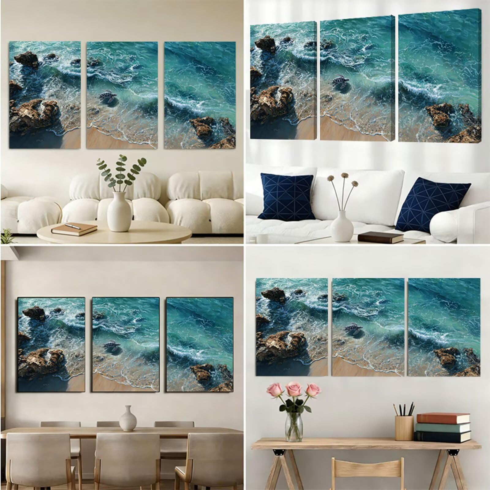 Zestawy do malowania diamentowego, plaża, diamentowy obraz, tryptyk, zestawy dla dorosłych, krajobraz, DIY, kwadratowy kryształ, kryształ górski, haft krzyżykowy, prezenty dla kobiet, dekoracja