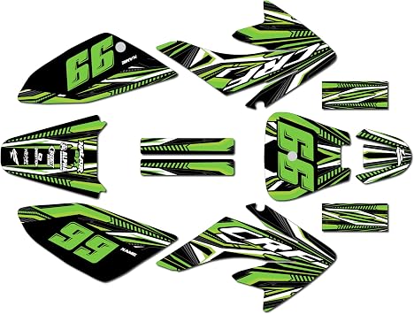 Graphics Kit for Honda CRF70 (All Years) Prime Series Green 16 Mil - On/Off the Road - Dirt Pit Bike Motorcycle Stickers, Dirtbike Racing Automotive Decal Motocross Accessories no-Plastics