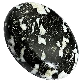 Amazing Gemstone Black and White Tourmaline Crystals and Healing Stones - Large Palm Stone Crystals Piedra - Crystal for Good Luck, Positive Energy, Meditation - Unique Stocking Stuffers, Gifts Women