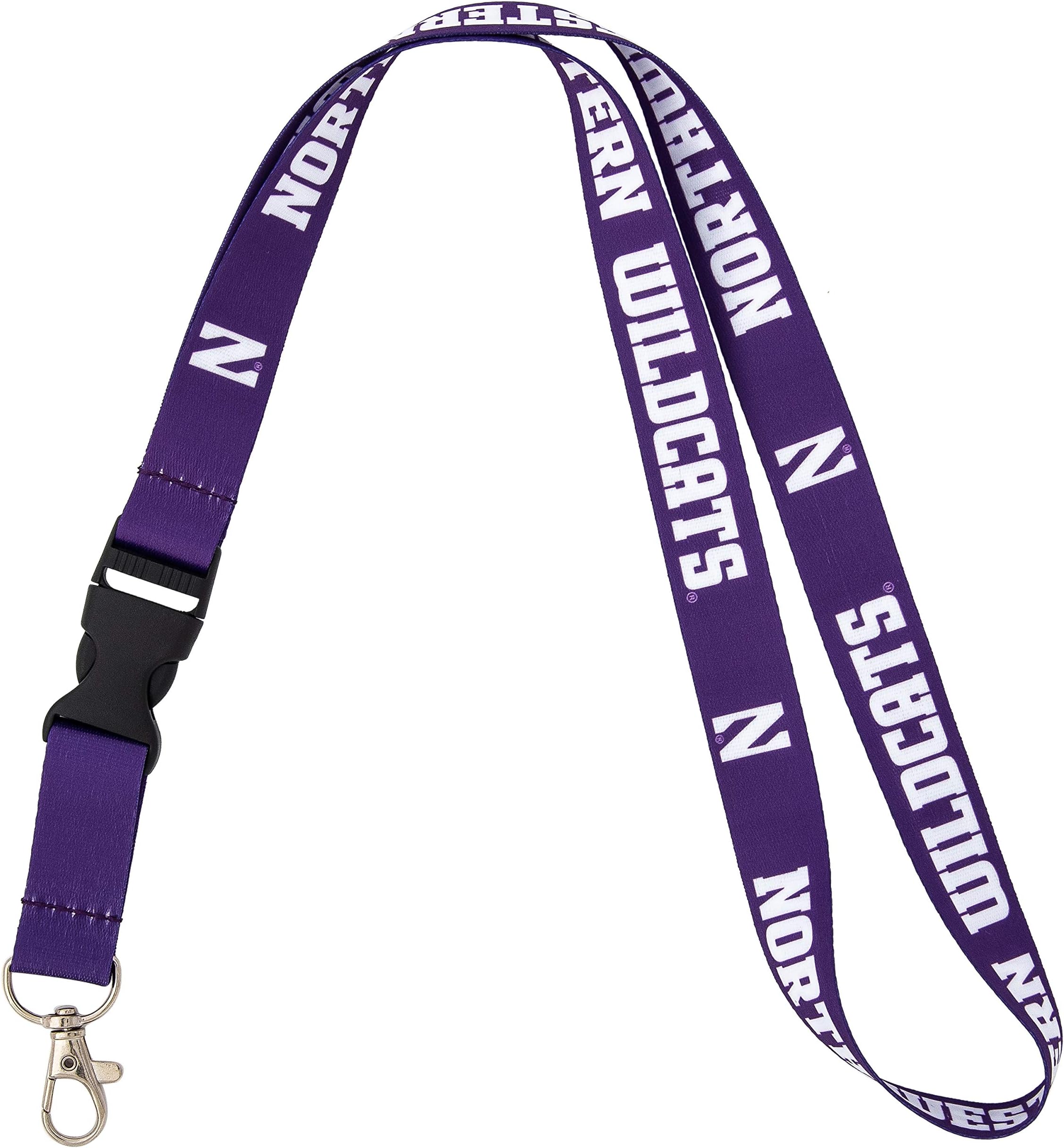 Northwestern University NCAA Car Keys ID Badge Holder Lanyard Keychain Detachable Breakaway Snap Buckle (Purple), Multicolored, One Size