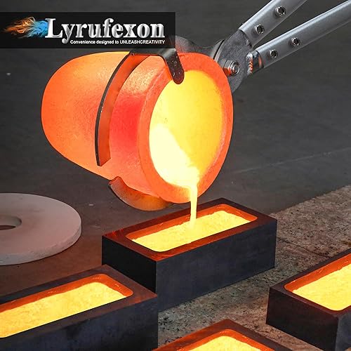 Miniatura 6 de 2 moldes de lingote de grafito de 2.2 lbs, molde de 4 x 2 x 1 pulgada para fundición de fusión, refinado, reciclaje de aluminio, cobre, plata, oro,