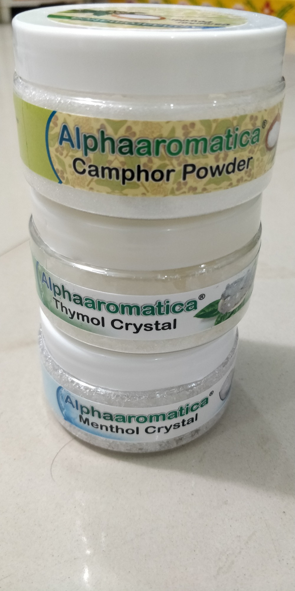 Buy Alphaaromatica Thymol, Menthol, Camphor Combo 50gm each Ajwain