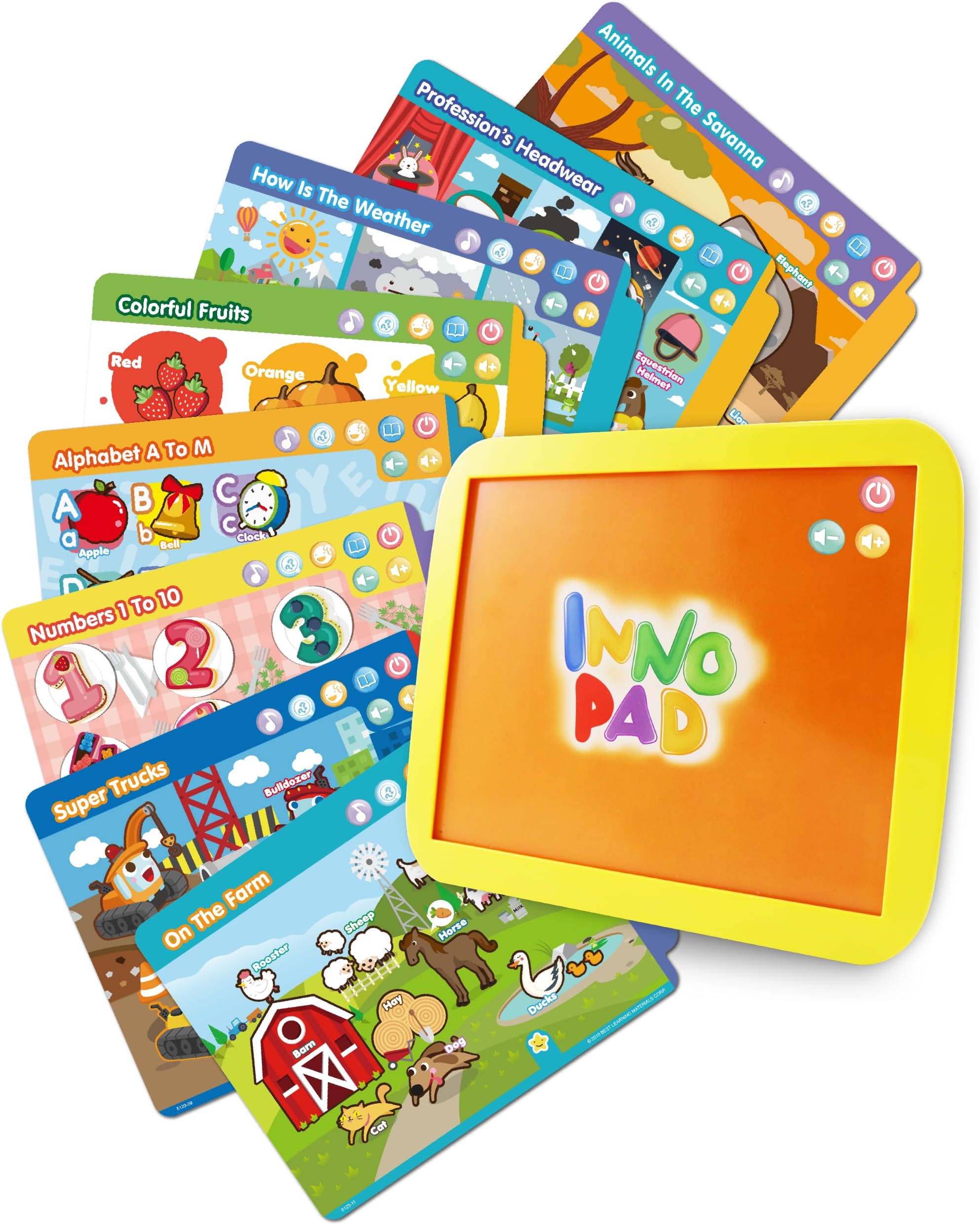 INNO PAD Smart Fun Lessons - Educational Tablet Toy to Learn Alphabet, Numbers, Colours, Shapes, Animals, Time for Toddlers
