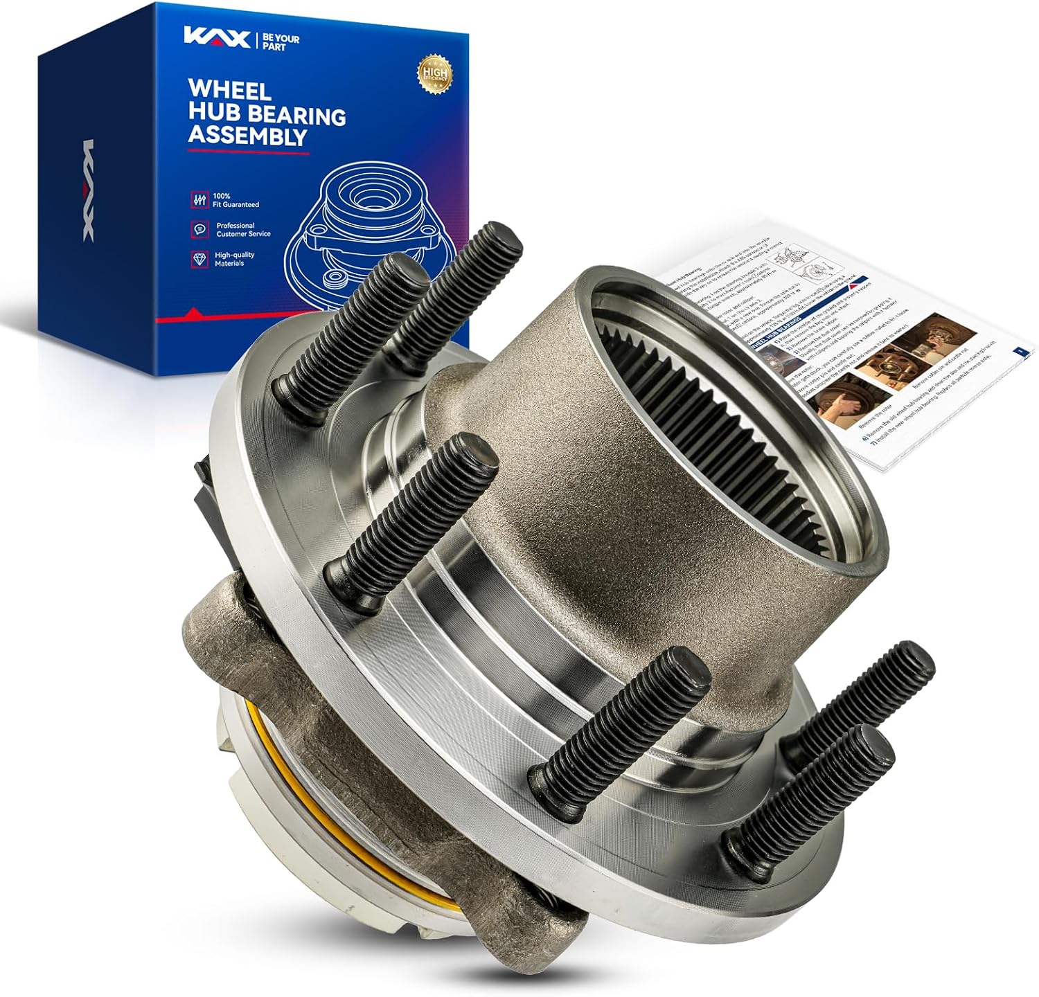 KAX 515057 1PC Front Wheel Hub Bearing Compatible with Ford F-450 Super Duty 1999-2004,W/ABS 8 Lugs Wheel Bearing and Hub Assembly