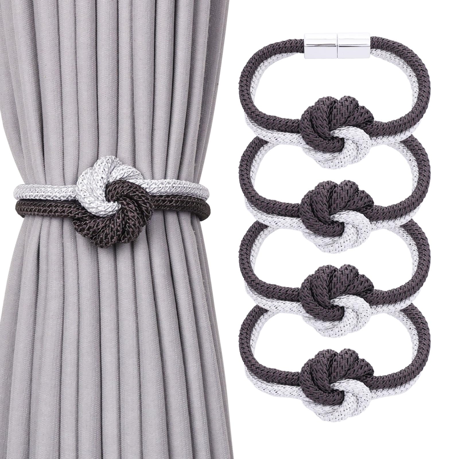 Pretty Jolly Flower‑Knot Curtain Tiebacks, Hand‑Woven Rope