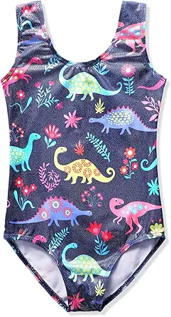 HOZIY Gymnastics Leotards for Girls Toddlers Kids Sleeveless Tumbling Outfits for Dance Print