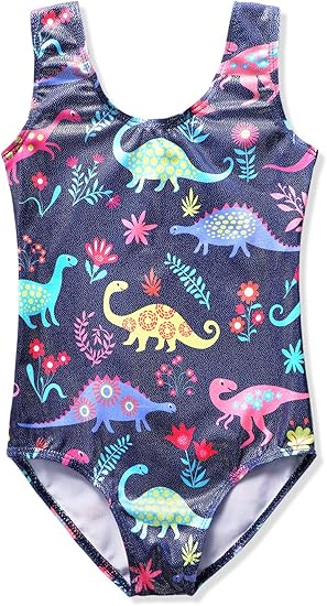 HOZIY Gymnastics Leotards for Girls Toddlers Kids Sleeveless Tumbling Outfits for Dance Print